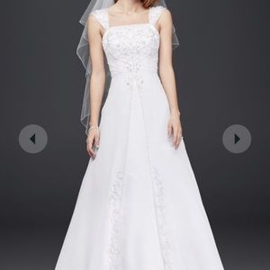 A-line white wedding gown
